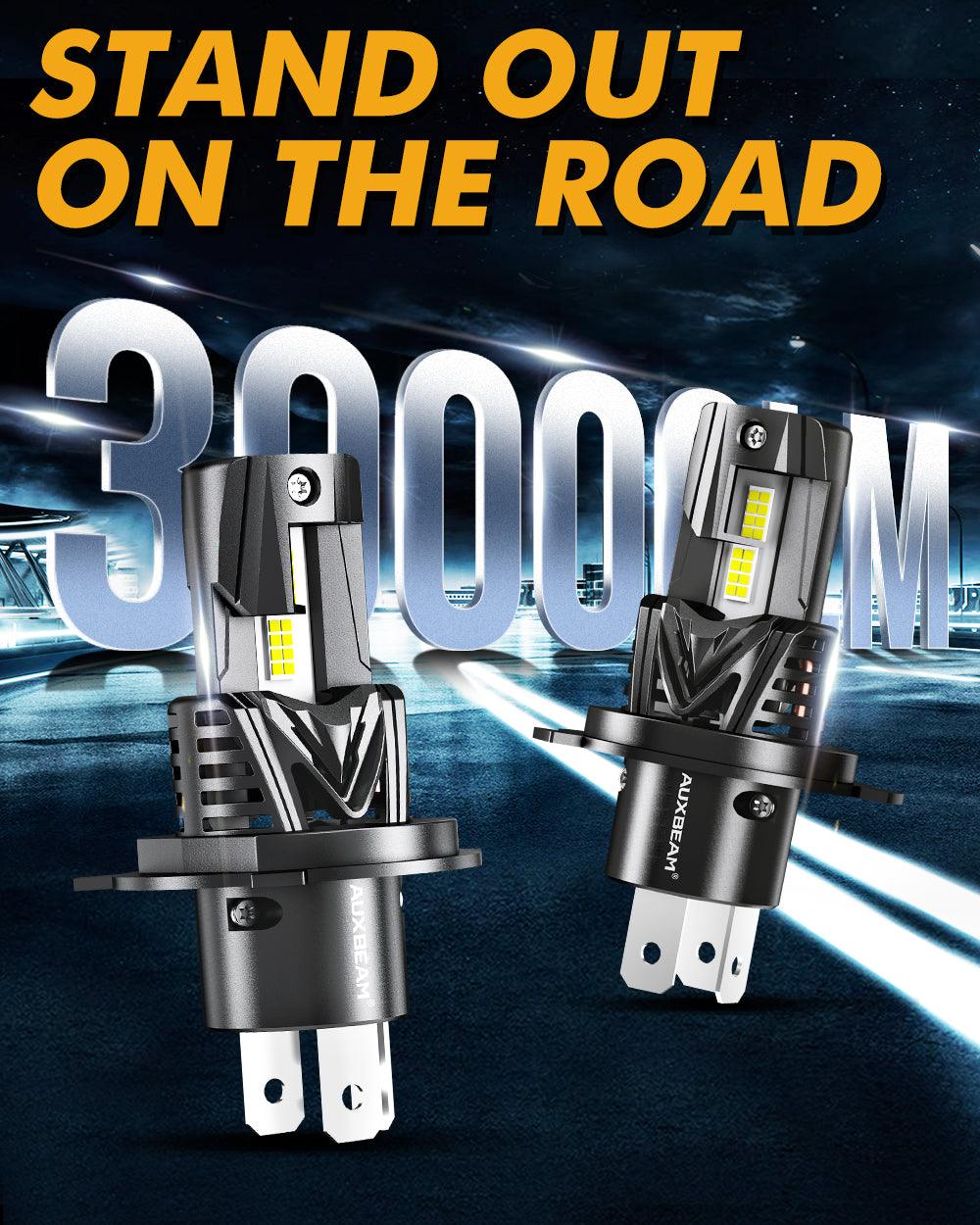 🆕H4/9003 LED Headlight Bulbs Q40 Series Ultra-High Brightness 120W 30000LM 6500K Cool White | 2 Bulbs - Auxbeam  – éclairage LED auto