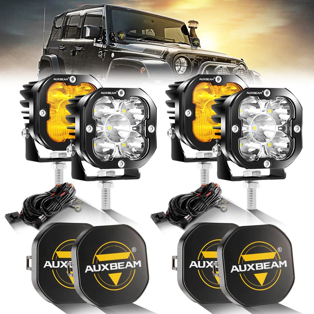 3 Inch 80W 9600LM LED Pods Lights White&Amber for JEEP - Auxbeam  – éclairage LED auto