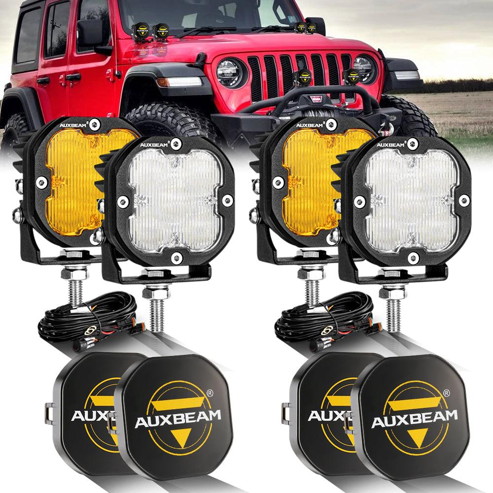 3 Inch 80W 9600LM LED Pods Lights White&Amber for JEEP - Auxbeam  – éclairage LED auto
