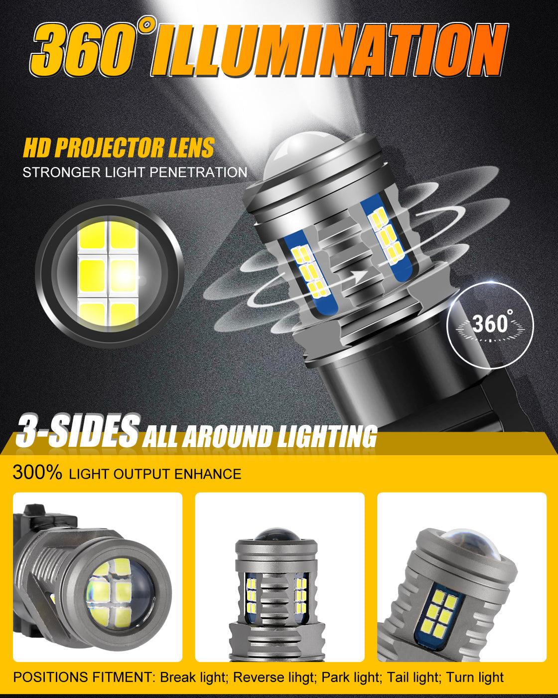 (2pcs/set) Y2 Series 3-Sides Cool White LED Brake/Turn Single/Back-up/Side Maker/DRL