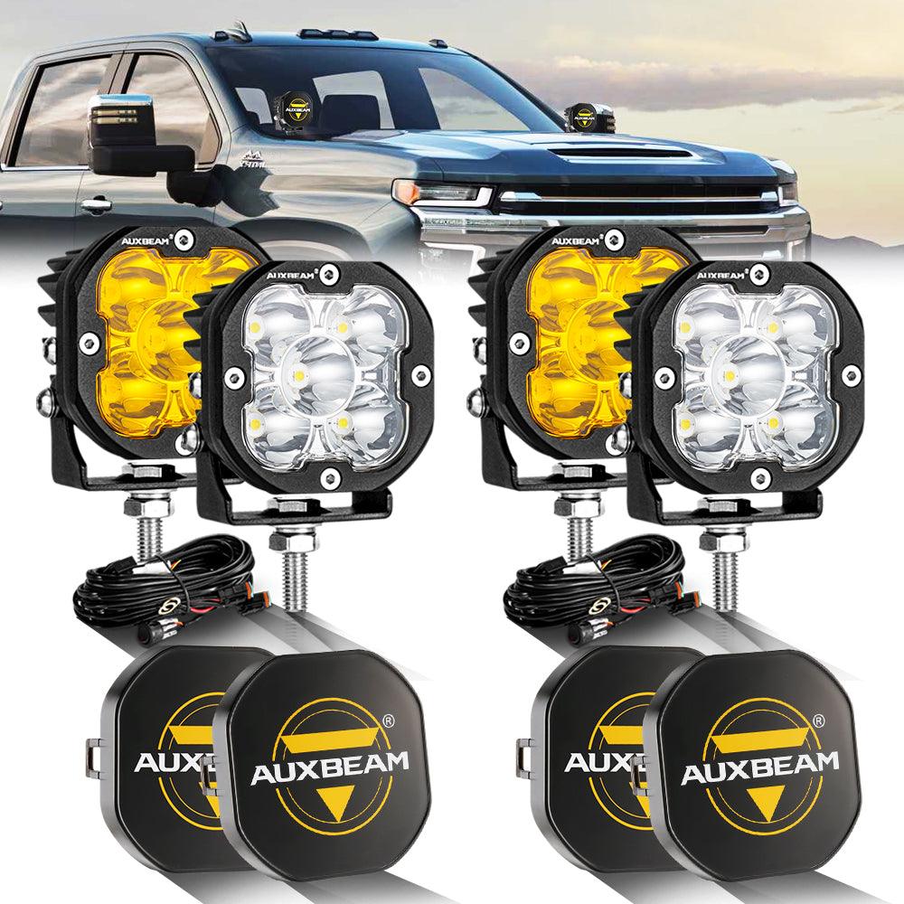 3 Inch 80W 9600LM LED Pods Lights White&Amber for CHEVROLET - Auxbeam  – éclairage LED auto