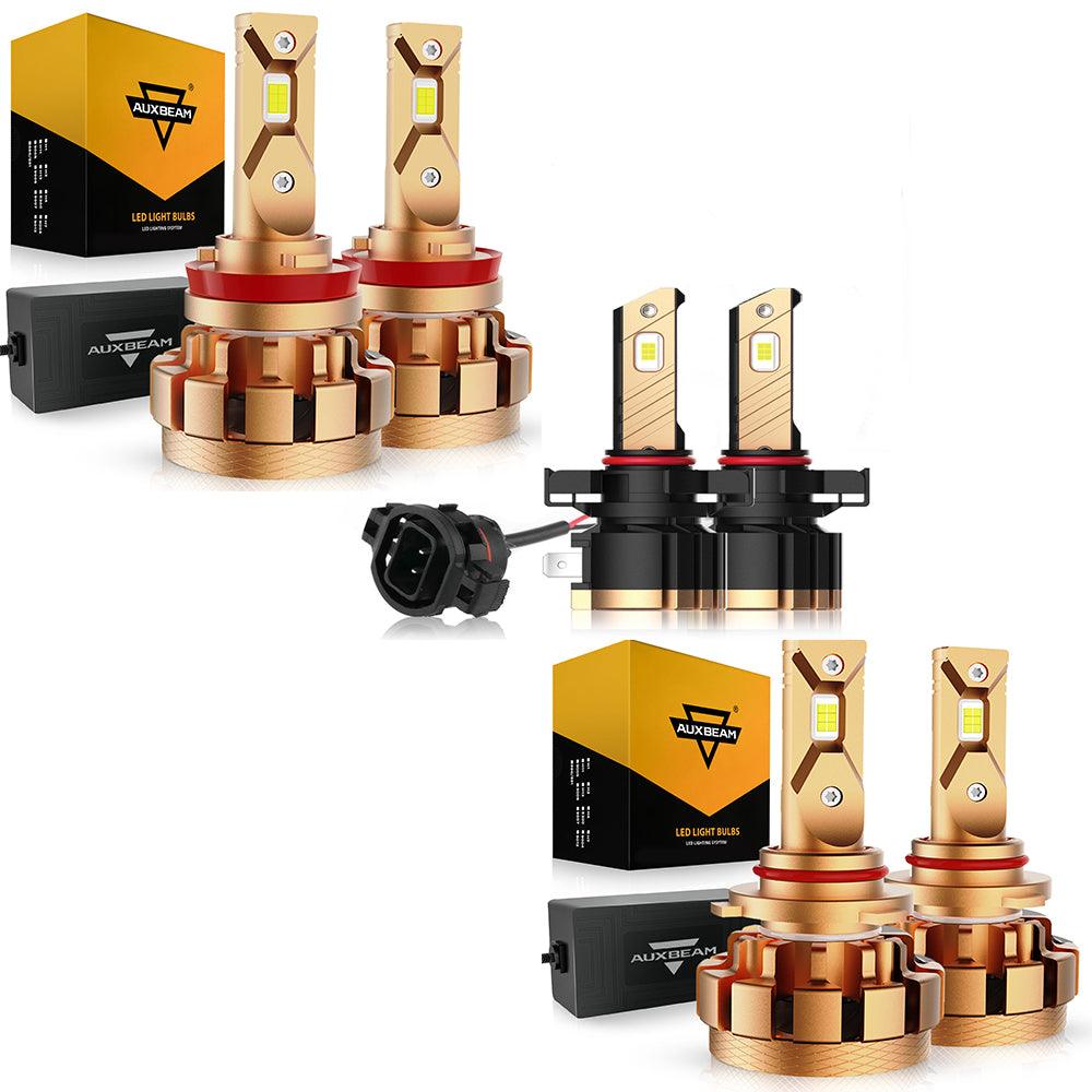 FOR 2007-2019 Chevrolet Silverado 1500 2500 3500 9005+H11+5202 High Low Beam Fog Light Combo F-16 Plus Series Automotive Grade 28000LM LED Light Bulbs - Auxbeam  – éclairage LED auto