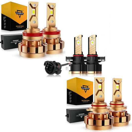 FOR 2007-2019 Chevrolet Silverado 1500 2500 3500 9005+H11+5202 High Low Beam Fog Light Combo F-16 Plus Series Automotive Grade 28000LM LED Light Bulbs - Auxbeam  – éclairage LED auto