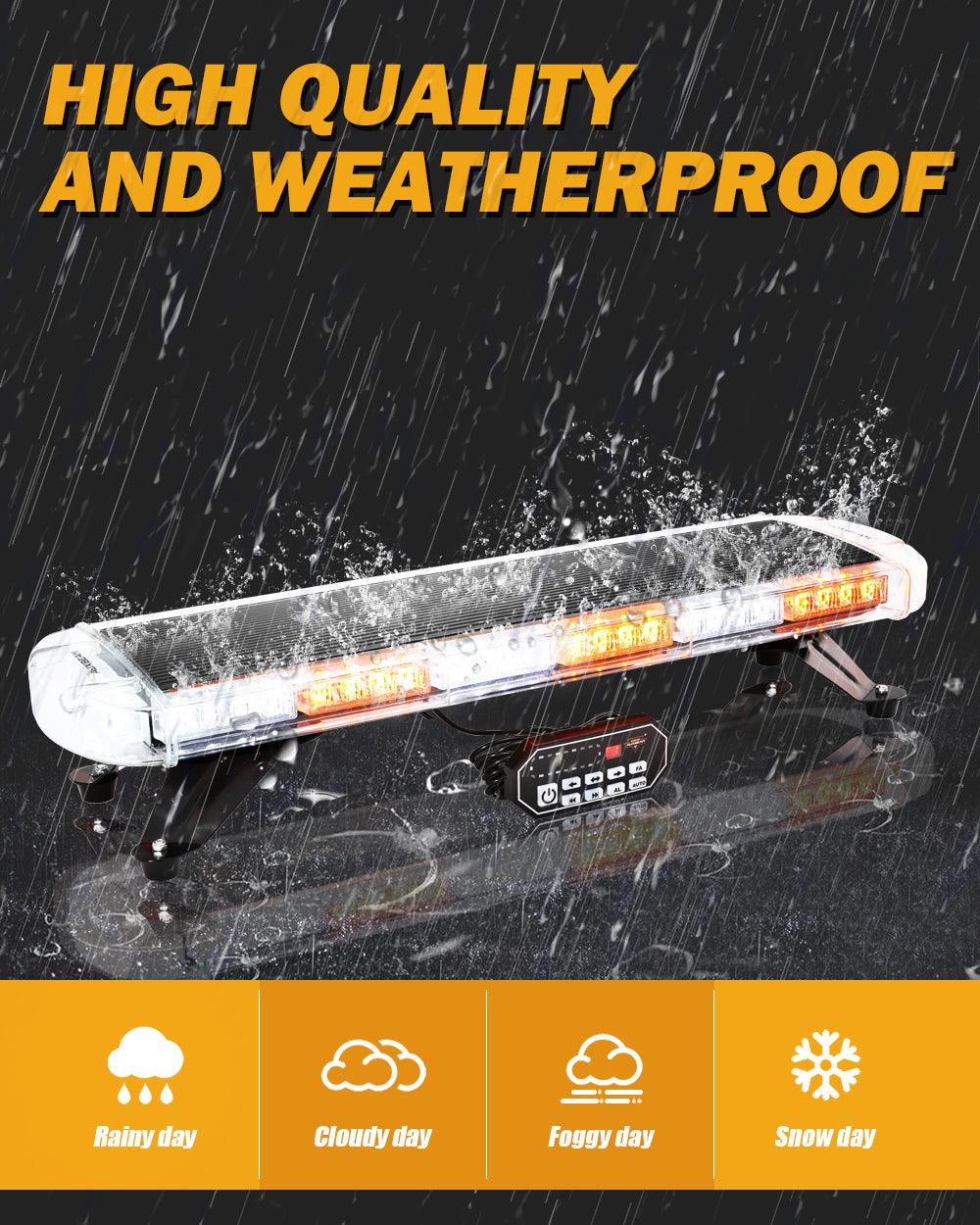 31.5" Rooftop Strobe Flashing Light Bar with Mounting Brackets 20 Flashing Modes Emergency Safety Warning Caution Beacon Lights