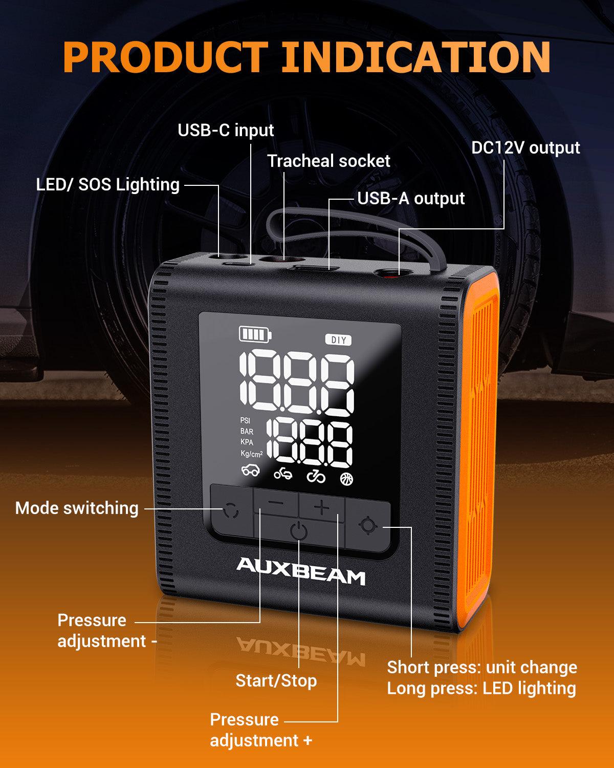 🆕Model-H4 PRO 19mm Cylinder Portable Car Tire Inflator Air Compressor Pump for Pickup Truck Car Motorcycle Bike Ball