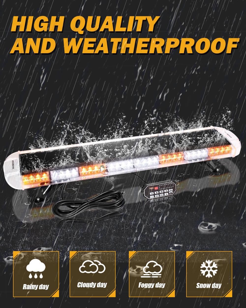 38.5 Inch Rooftop Strobe Flashing Light Bar with Mounting Brackets 20 Flashing Modes Emergency Safety Warning Caution Beacon Lights