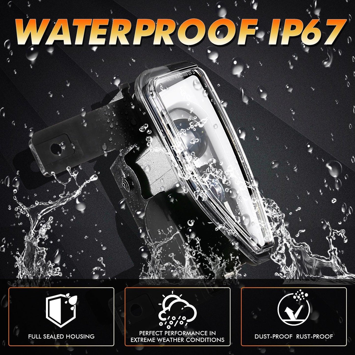 (2pcs/set) 45W LED DOT Fog Lights for 2016-2018 Chevy Silverado 1500 Black/Chrome