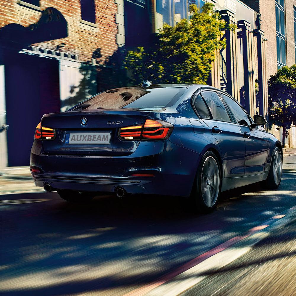 مجموعة مصابيح خلفية LED مع إشارة انعطاف متسلسلة باللون الكهرماني لسيارة BMW الفئة الثالثة الجيل السادس (F30 F35 F80) موديلات 2012-2019