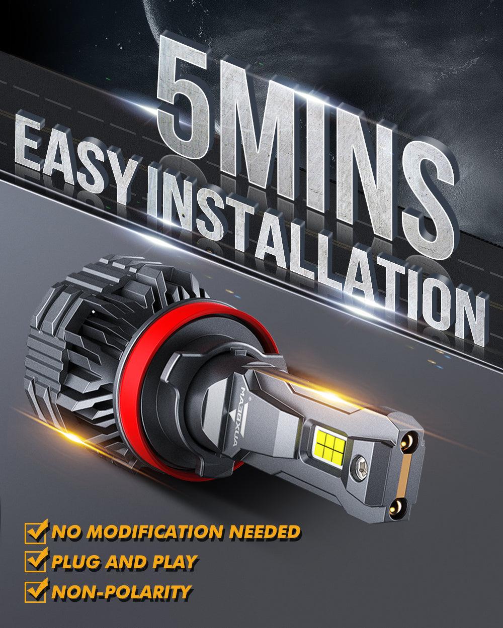 H11 LED Headlight Bulbs 110W 24000LM F22 Series High Brightness 6500K Cool White | 2 Bulbs - Auxbeam  – éclairage LED auto