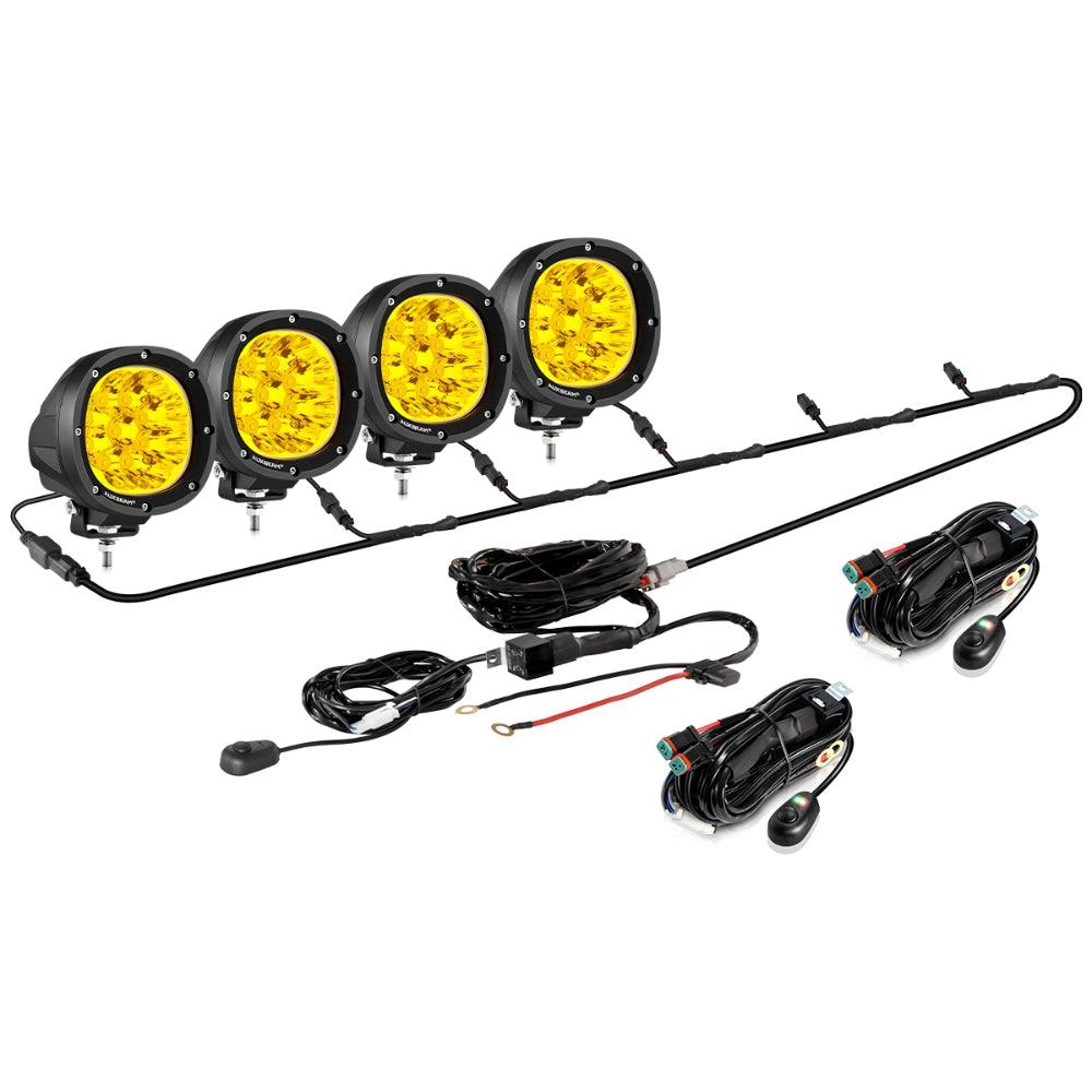 P4 Series | 4 Inch 90W Round LED Driving Lights Spot Amber Pod Lights - Auxbeam  – éclairage LED auto
