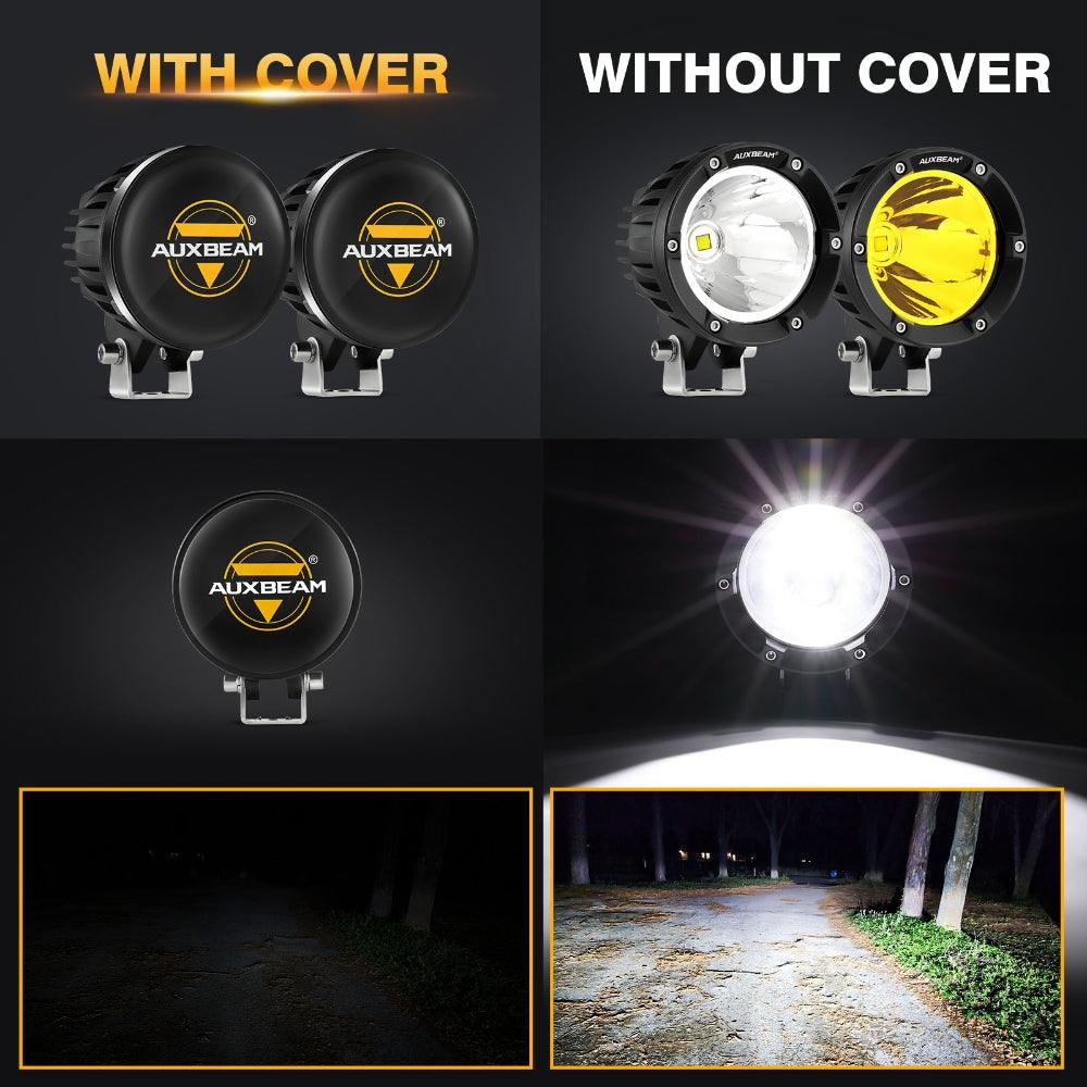 4 Inch Round LED Pod Lights Black Cover Light Shield Cover - Auxbeam  – éclairage LED auto