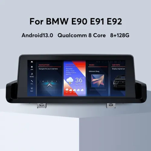 Android 13.0 Qualcomm 8 Core Multimedia pour BMW E90 E91 E92 E93