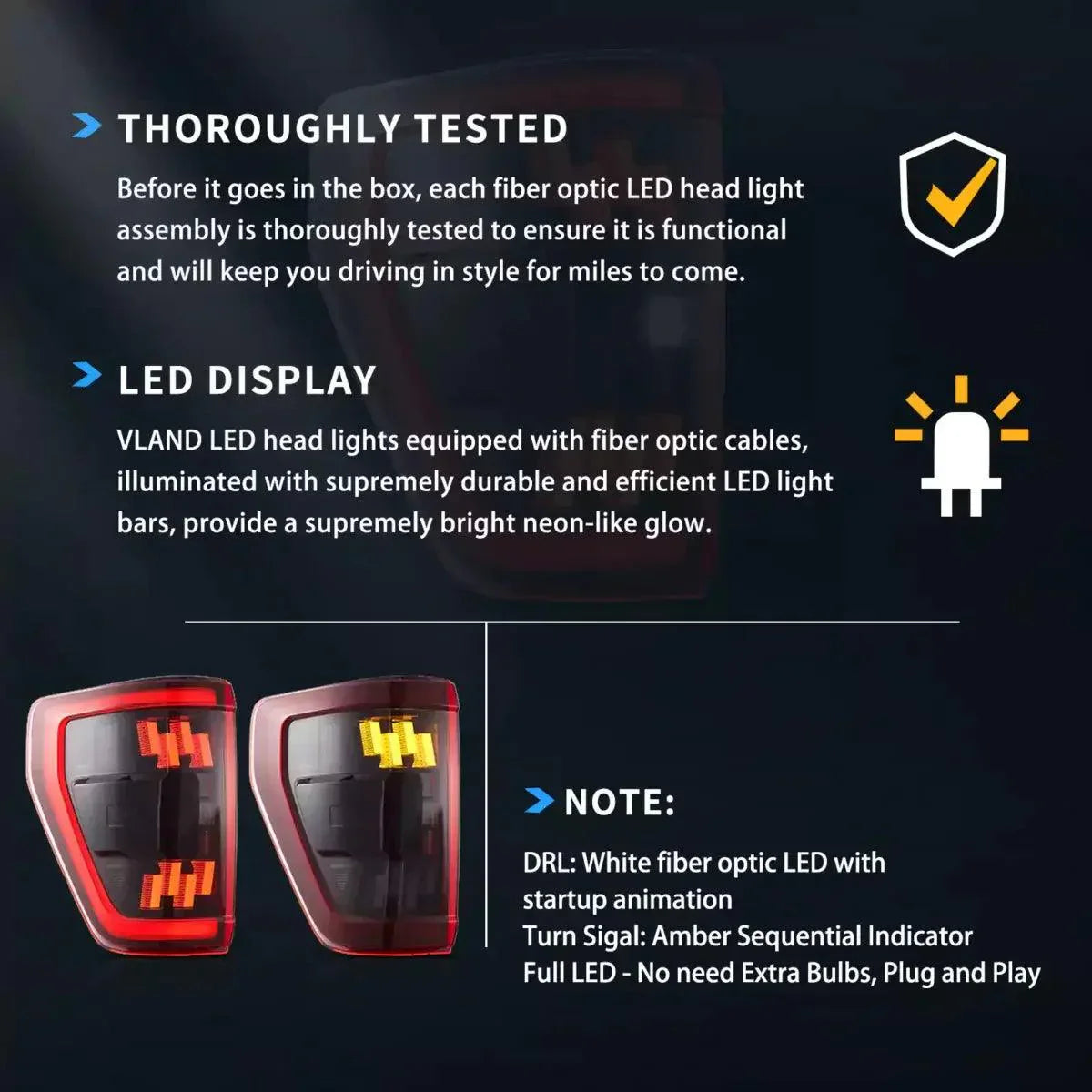 LED Tail Light Assemly with Full LED For 2021-2023 Ford F150