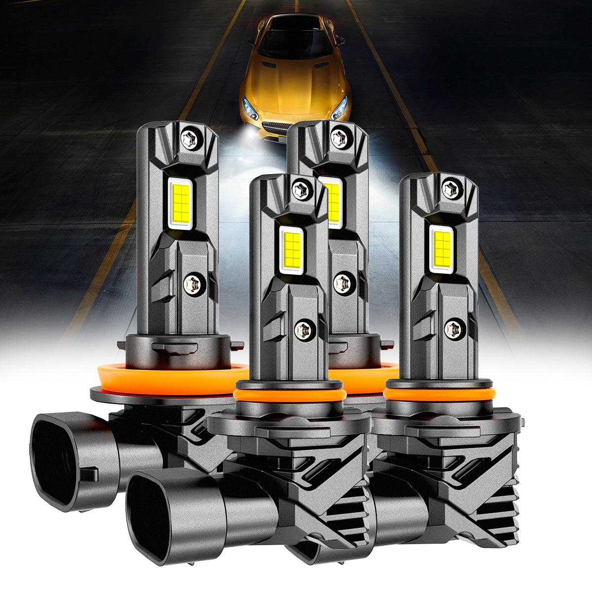 🆕Fanless & Wireless Q15 Series 18000LM 60W LED Headlight Bulbs/Fog Lights 6500K Cool White - Auxbeam  – éclairage LED auto
