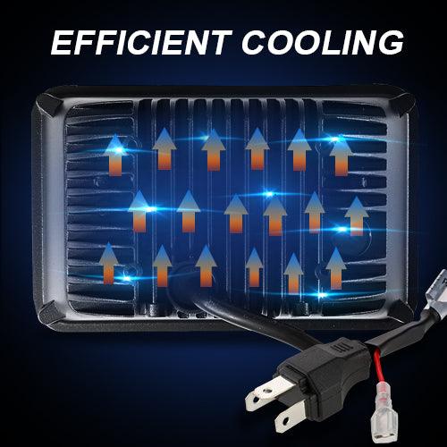 (4pcs/set) 4x6 Led Headlights Sealed Beam Headlights with DRL High Low Beam Replacement H4651 H4652 H4656 H4666 H6545 for Chevy GMC Trucks