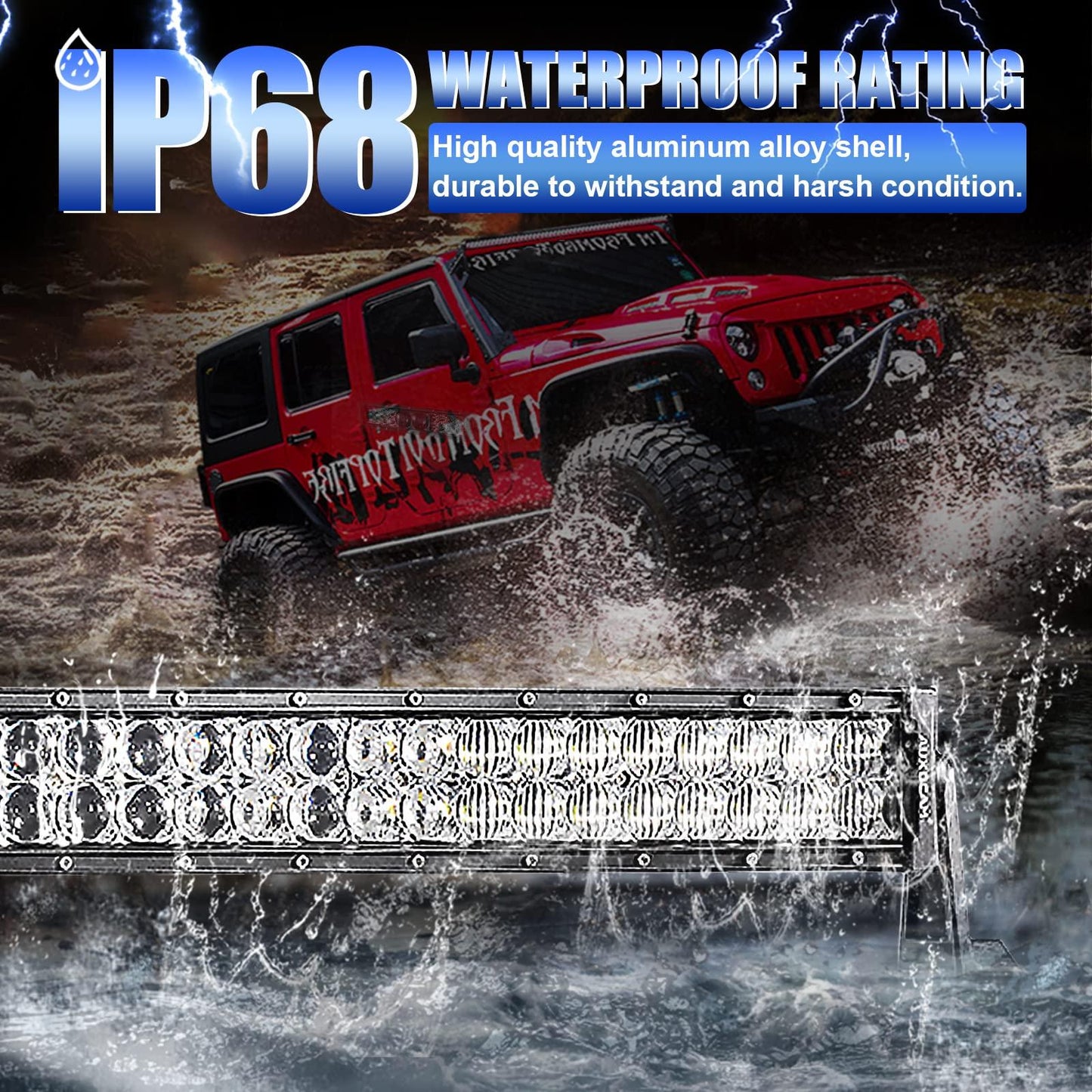 5D Series 50 Inch Combo Beam Dual Row Curved Off Road LED Light Bar