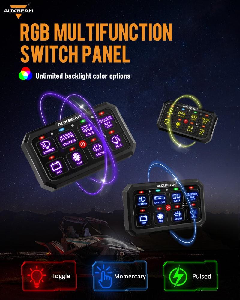 RB80 XL RGB Switch Panel without APP, Toggle/Momentary/Pulsed Mode Supported (Two-Sided Outlet)