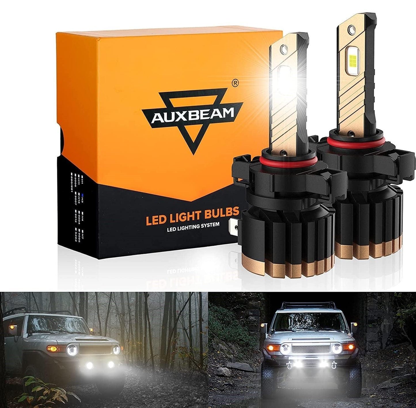 For 2007-2014 GMC Sierra 3500 HD F-16 Plus Series Built-in Canbus Automotive Grade 14000LM LED Light Bulbs High Low Beam Bundle - Auxbeam  – éclairage LED auto