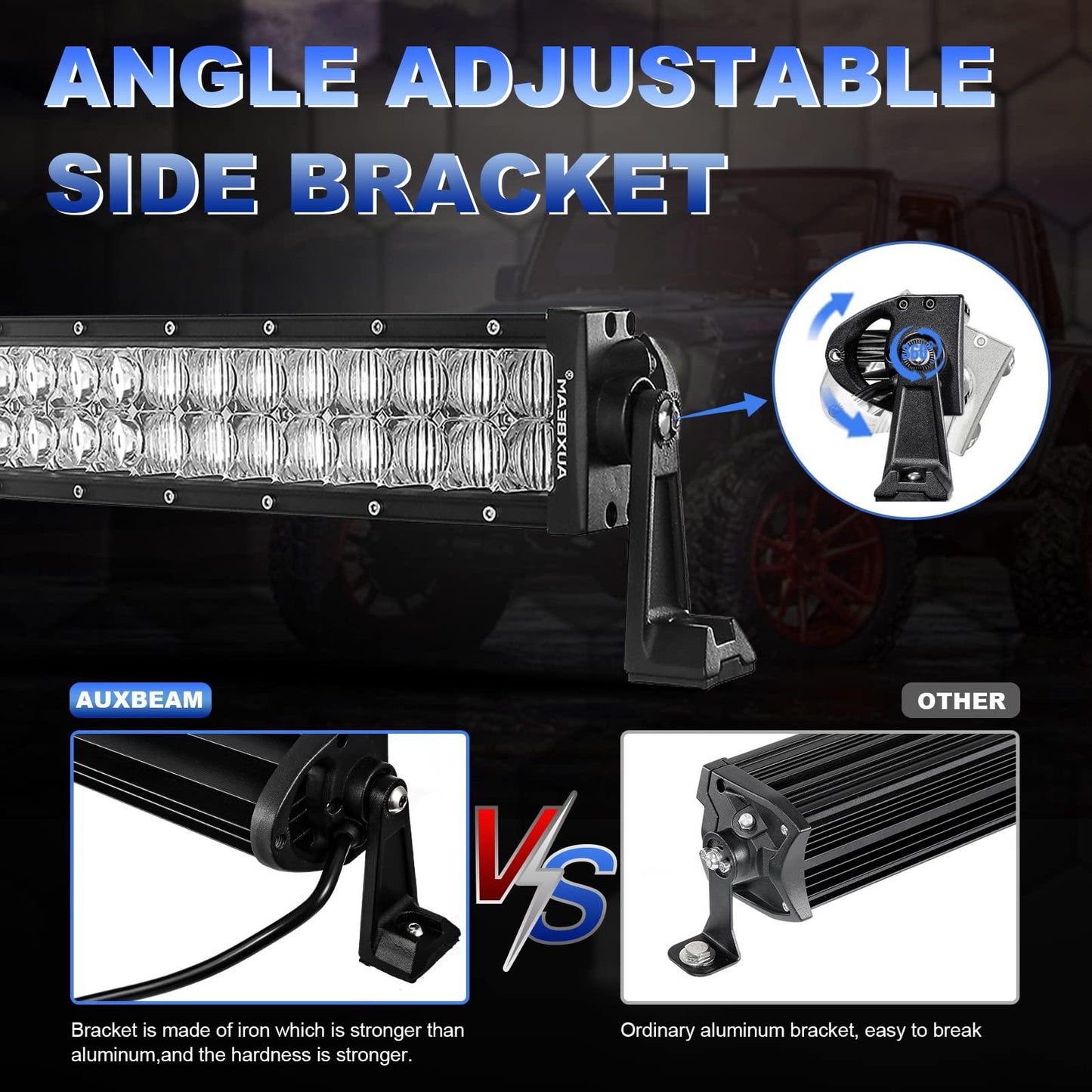 5D Series 52 Inch Combo Beam Dual Row Curved Off Road LED Light Bar