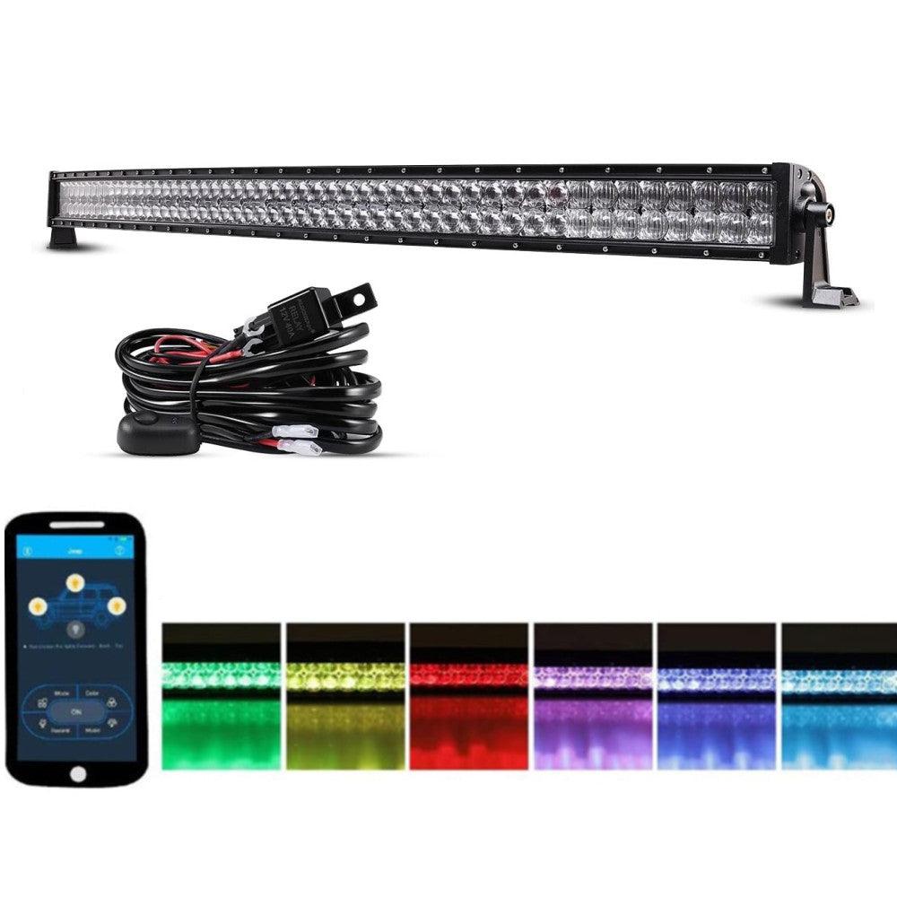 V-Series RGB Straight/Curved 5D lens Combo Beam Double Row LED Light Bar for Chevy Tahoe