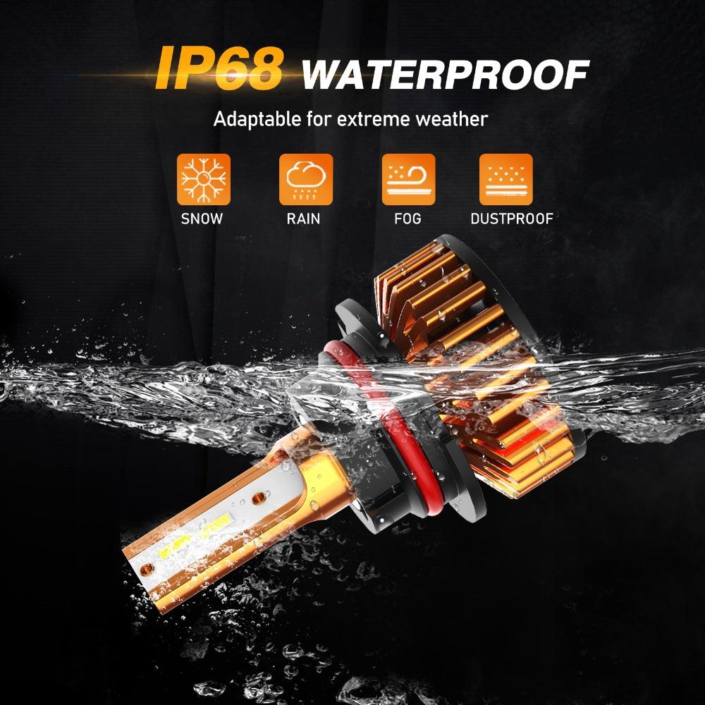 9004 LED Headlight Bulbs 52W 10000LM F2 Series Mini Size 6500K Cool White |  2 Bulbs - Auxbeam  – éclairage LED auto