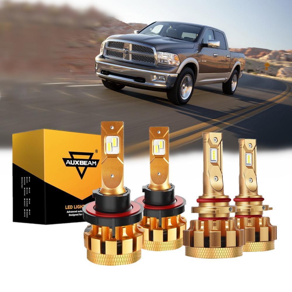 For 2010 Dodge Ram 3500(with 2 headlamps) F-16 Plus Series Built-in Canbus Automotive Grade 14000LM LED Light Bulbs High Low Beam Bundle