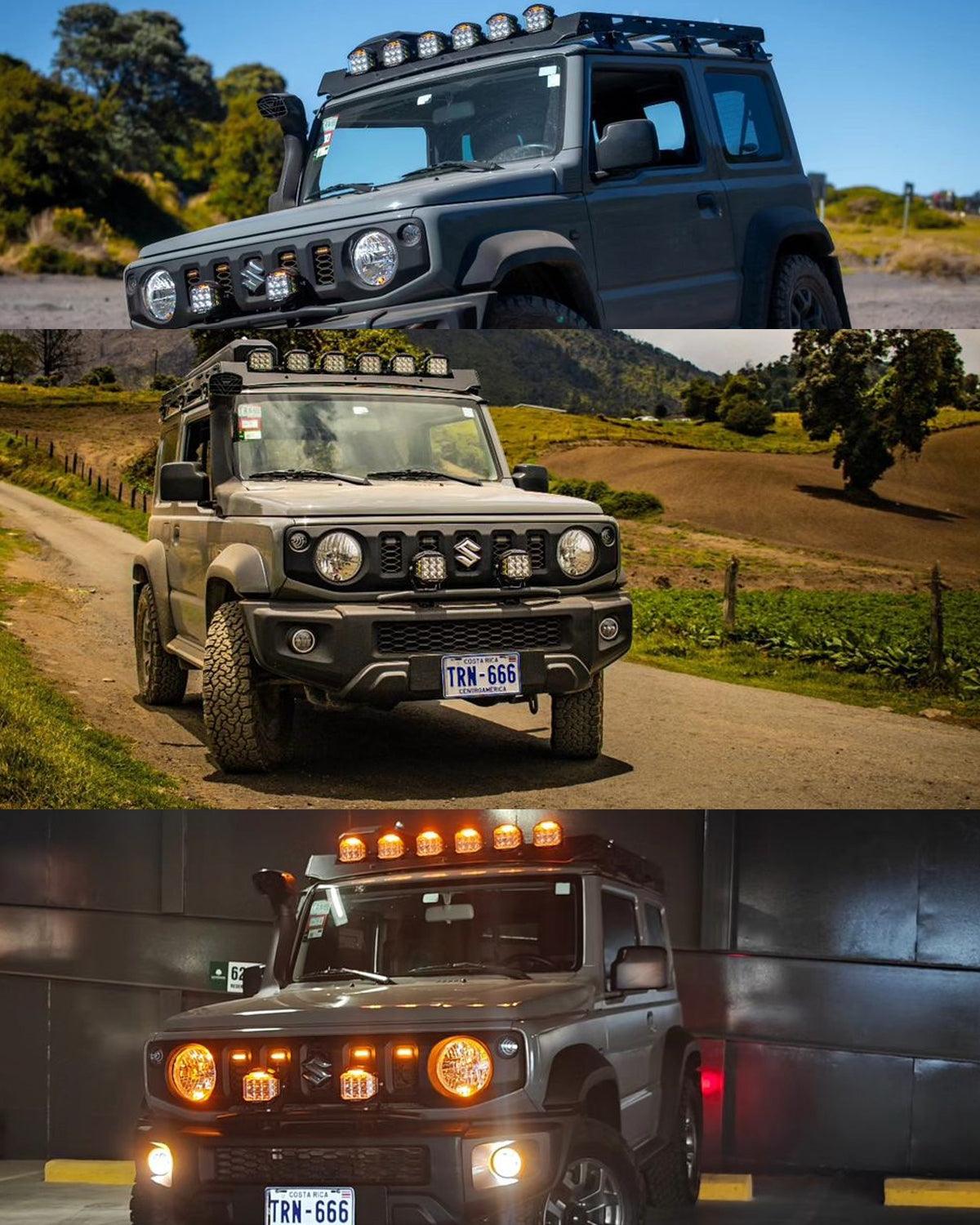 V-MAX Series | 5 Inch 168W 16440LM Combo Beam Side Shooter LED Round Pod Lights with Amber DRL - Auxbeam  – éclairage LED auto