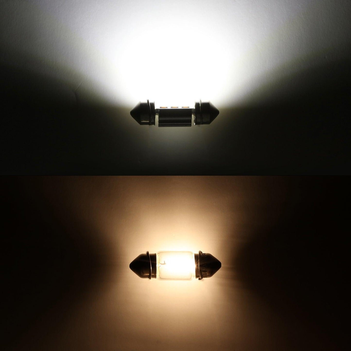 مصابيح LED للسقف/القبة/الخريطة/لوحة الترخيص، مقاس 31 مم، طراز DE3175 DE3021 DE3022، 1.22 بوصة، بقوة 2.7 واط، 200 لومن، 6500 كلفن، بيضاء | مصباحان