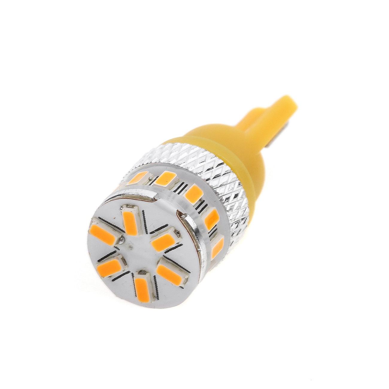 168 2825 W5W T10 LED لمبات لوحة ترخيص/علامة جانبية/إضاءة داخلية، 4 وات، سطوع عالي 300%، خالية من أخطاء CAN-Bus، لون كهرماني 3500 كلفن | 2 لمبة