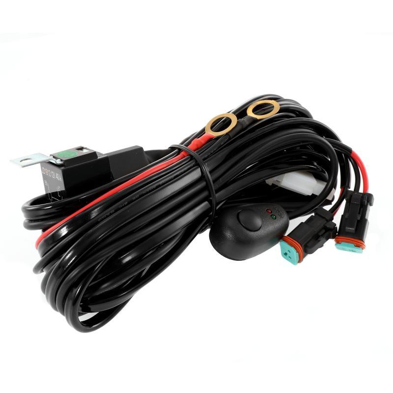 (2 Leads 16AWG) DT Connector LED Light Bar Wiring Harness Kit with Fuse 12V 40A Relay ON/OFF Switch - Auxbeam  – éclairage LED auto, kit complet prêt à installer