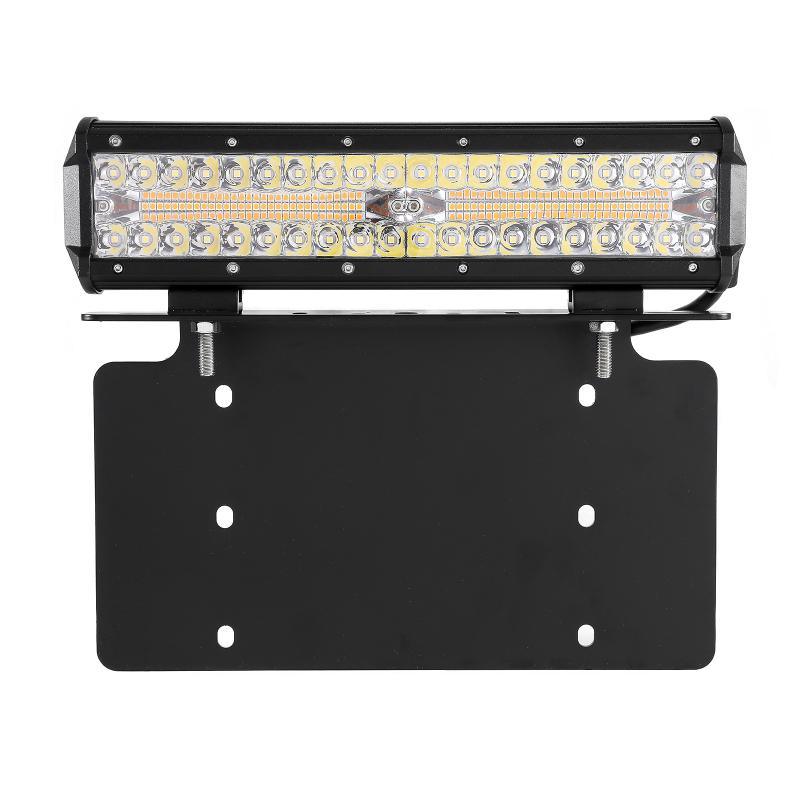 شريط إضاءة LED من الفولاذ للوحة الترخيص وحامل المصد الأمامي مناسب لمعظم الشاحنات والشاحنات الصغيرة وسيارات الدفع الرباعي وسيارات الجيب وسيارات الدفع الرباعي والسيارات (الإصدار الأمريكي)