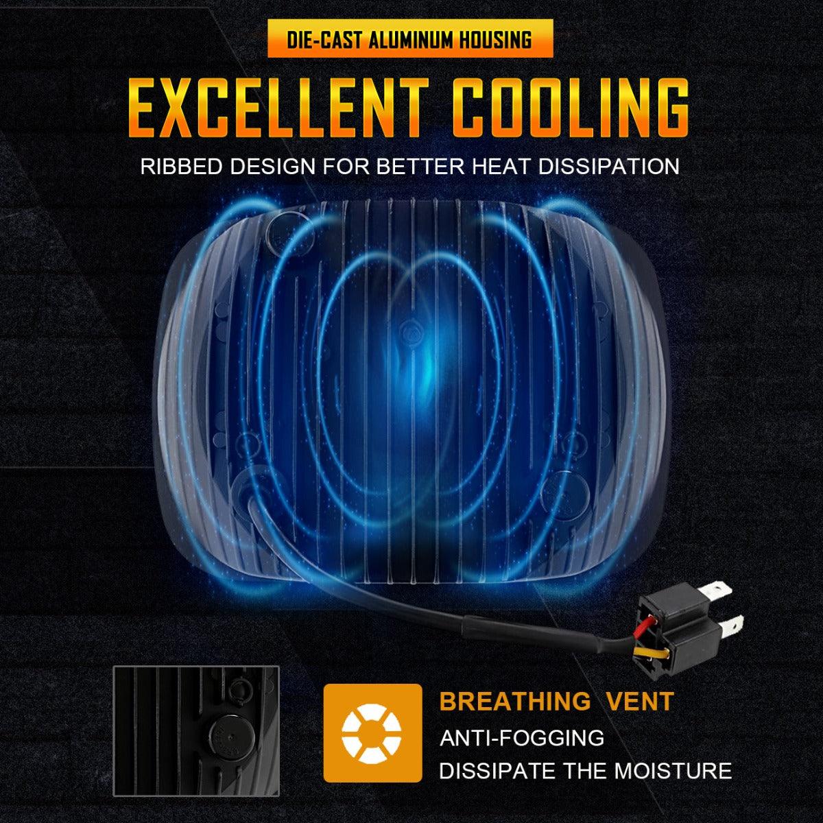 (2pcs/set) 110W 7x6 LED light Headlights for Jeep XJ YJ MJ