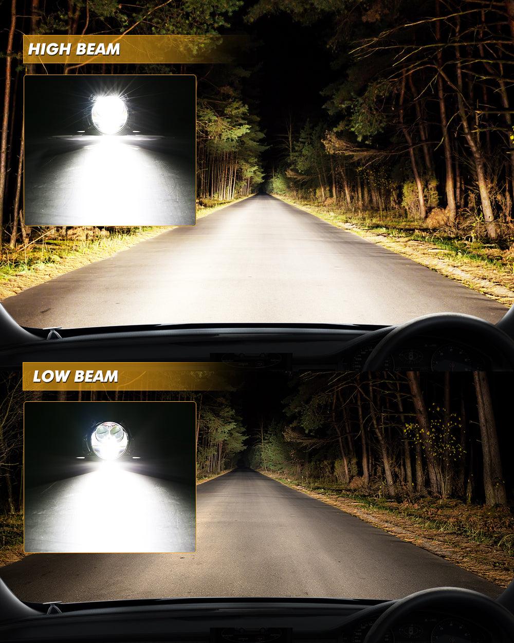 3 Inch 136W 6000K Double Hyperboloid Bi-LED Projector Lens Headlight Non-Destructive Installation Projector Lens for Car | 2PCS/Set