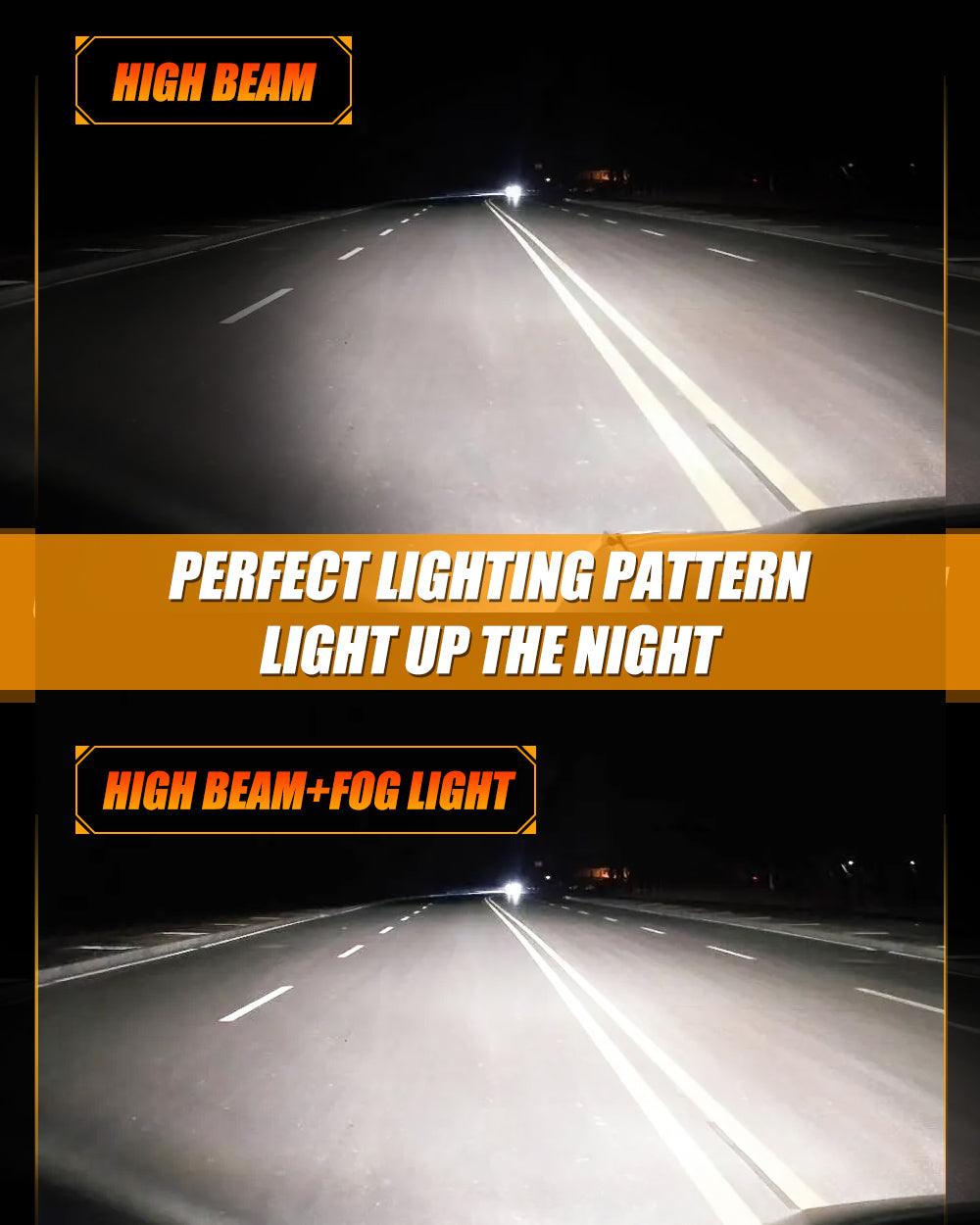 9'' LED Halo Headlights &amp; 4'' 30W LED Fog Lights with White DRL+Amber Turn Signal For Jeep Wrangler JL 2018-2020 