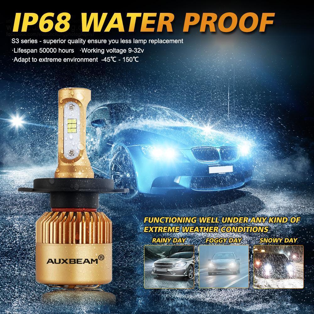 H4/9003 LED Headlight Bulbs 72W 10000LM S3 Series Fan Cooling 6500K Cool White | 2 bulbs