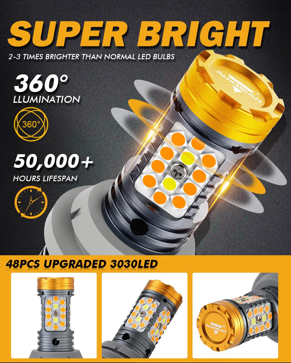 🆕T20 7443 7440 LED Front Turn Signal & DRL Light Bulbs 800% High Brightness CAN-Bus Error Free Dual Color Switchback White & Amber B31 Series | 2 Bulbs