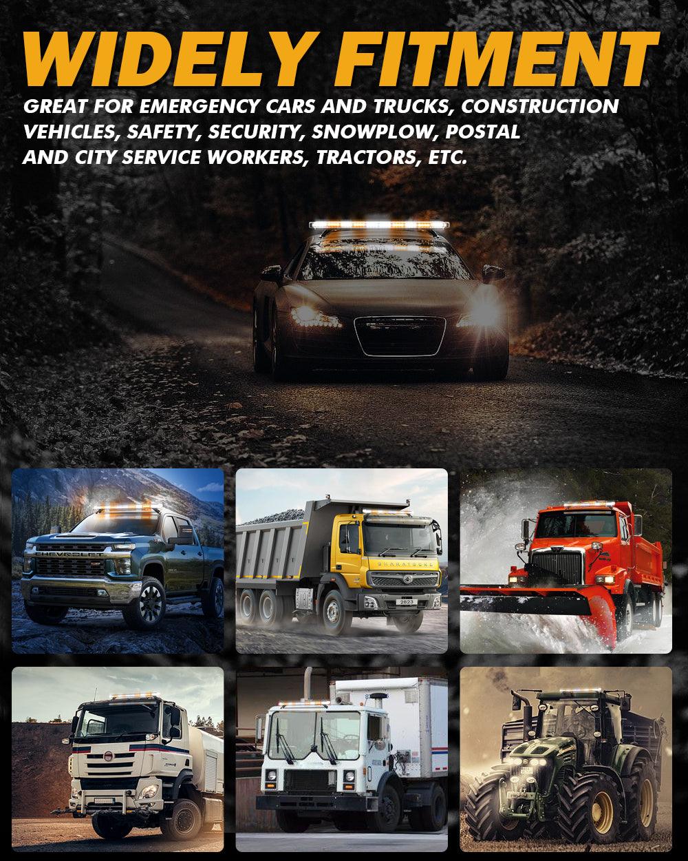 47 Inch Rooftop Strobe Flashing Light Bar with Mounting Brackets 20 Flashing Modes Emergency Safety Warning Caution Beacon Lights