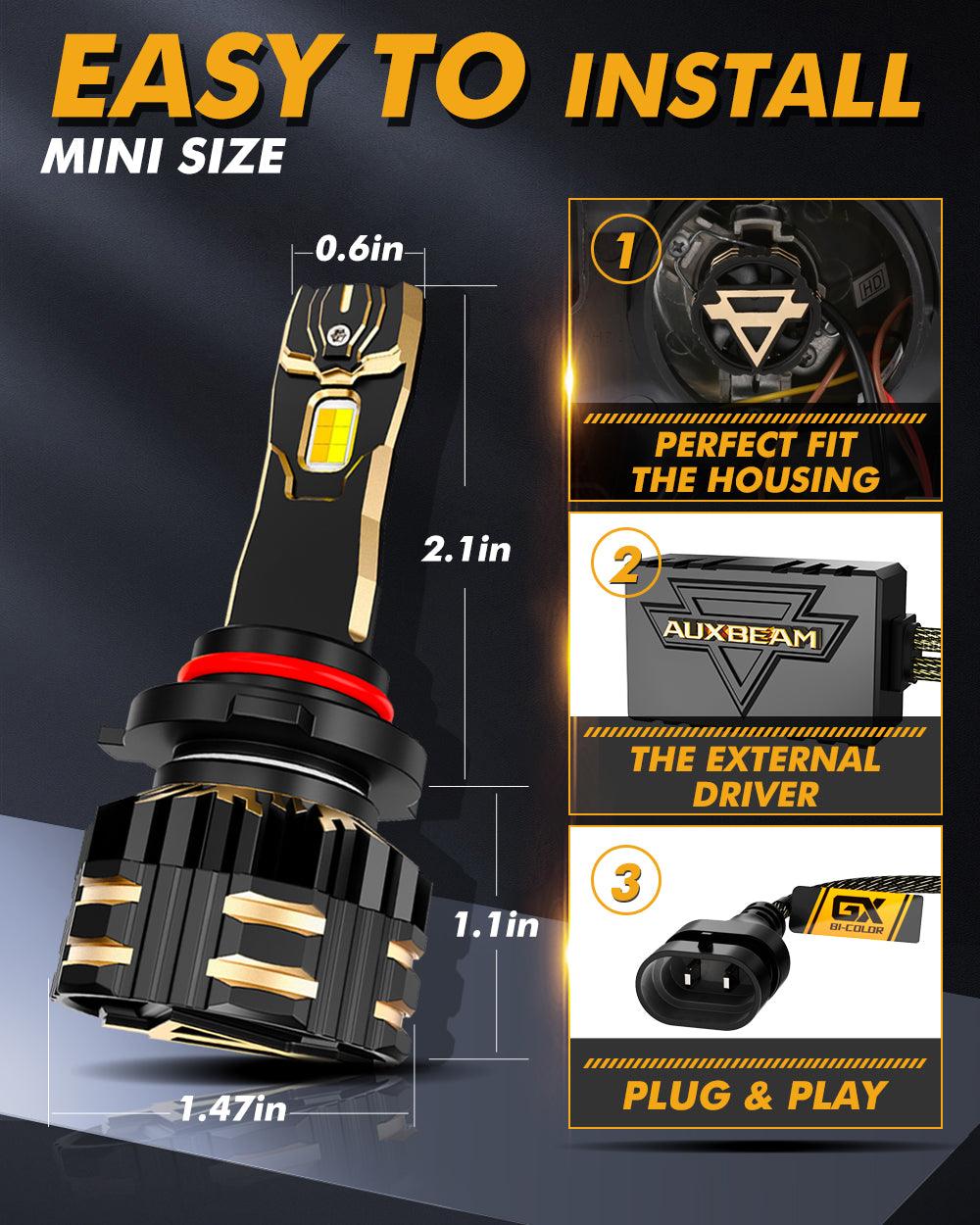 High Power & Brightness GX Bi-Color Series 25000LM 110W LED Headlight Bulbs Dual Color Switchback - Auxbeam  – éclairage LED auto