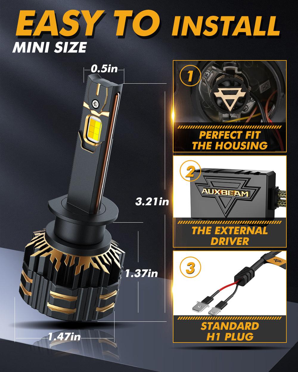 H1 LED Bulb Fog Lights 110W 25000LM GX Bi-Color Series High Power & Brightness Dual Color Switchback | 2 Bulbs - Auxbeam  – éclairage LED auto