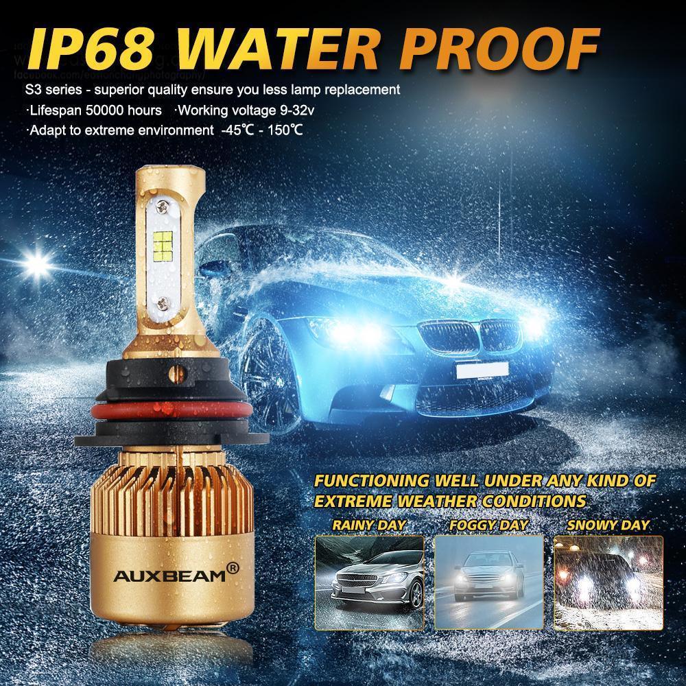 لمصابيح الإضاءة LED لسيارة فورد رينجر 9007 موديلات 2000-2011، سلسلة S3، شعاع 270°/360°، 8000 لومن