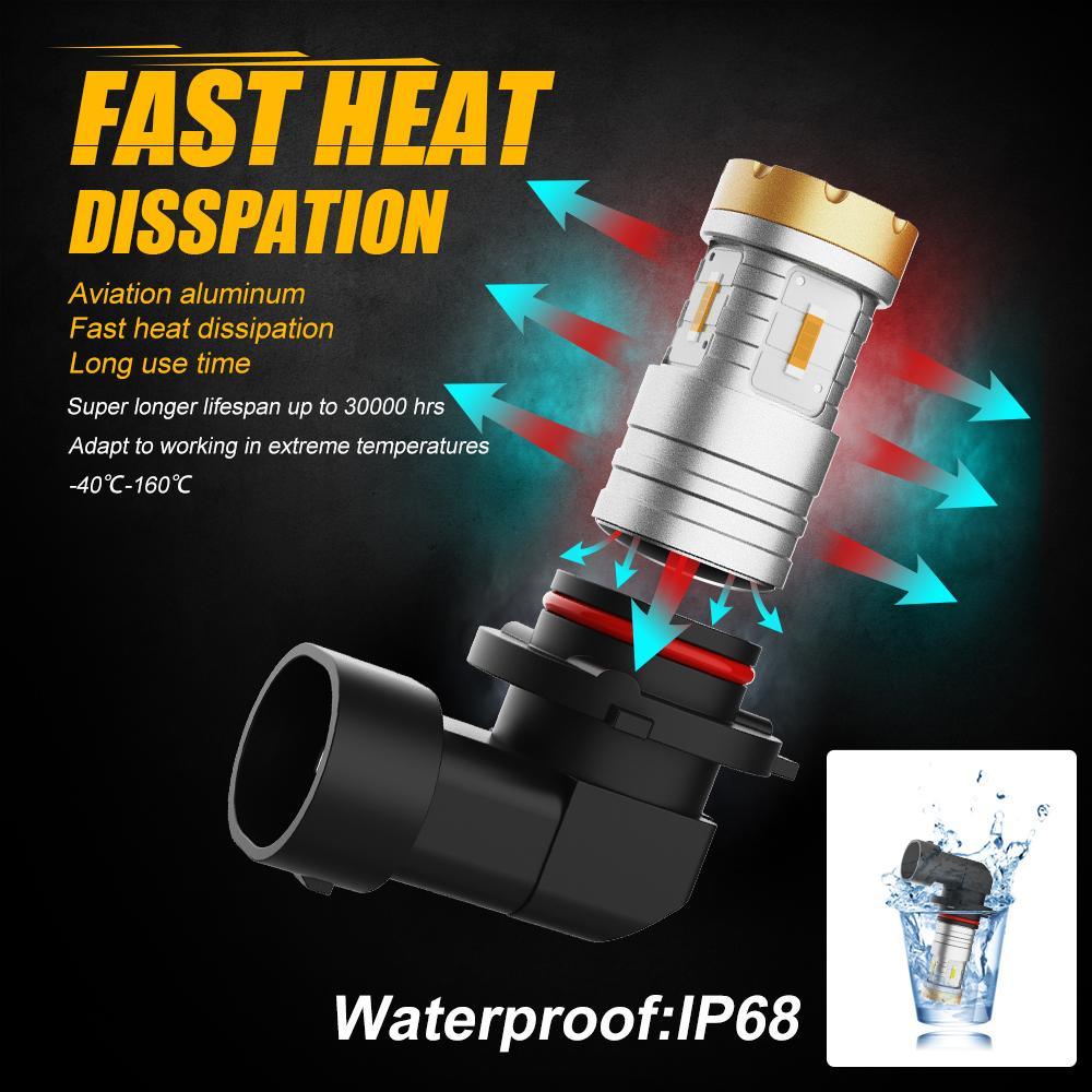 H10 9145 9140 HB3 LED Fog Light/DRL Bulbs 20W 4000LM Deep Blue Crown Series | 2 bulbs