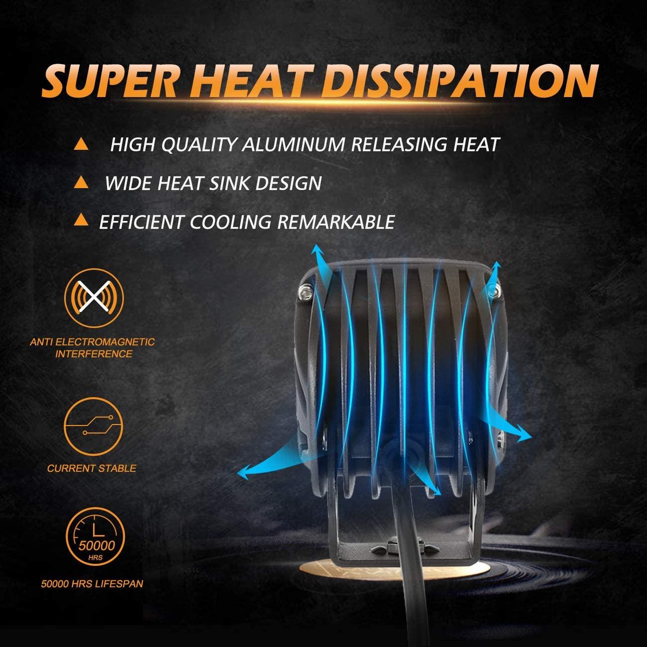 3.5 Inch 50W Round/Square LED Driving Lights Combo White/Yellow with wiring harness for 2000 FORD F250 - Auxbeam  – éclairage LED auto