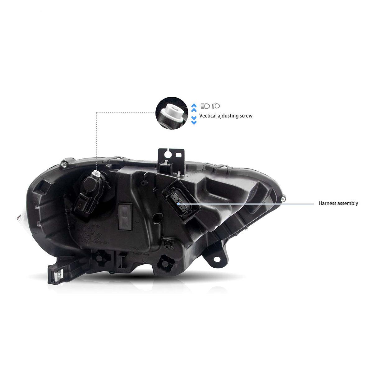 LED Headlight Assembly RGB Dual Beam Projector For 2018-up Ford Mustang 6th Gen Black