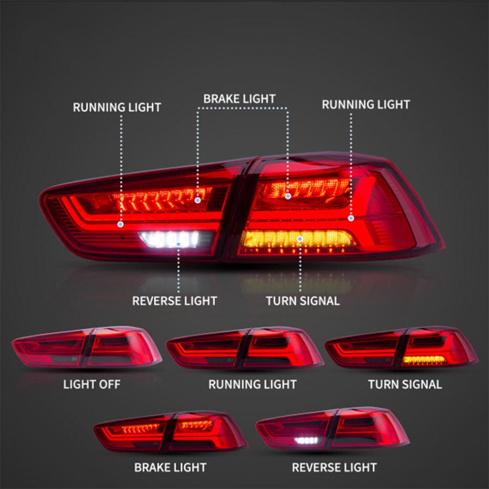 LED Tail Light Assembly With Sequential Turn Signal For 2008-2017 Mitsubishi Lancer &amp; EVO