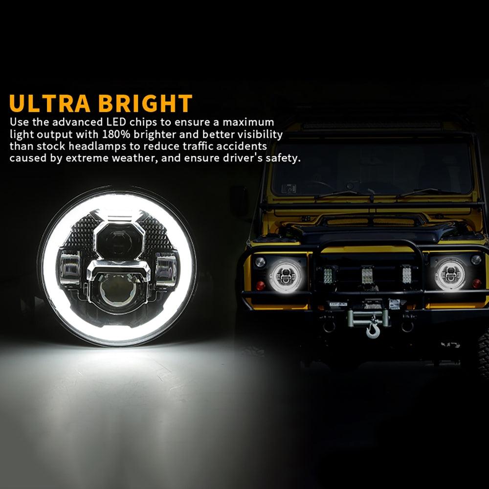 7 Inch LED Headlights with DRL&amp;Turn Signal High Low Beam For Jeep Wrangler JK TJ LJ CJ