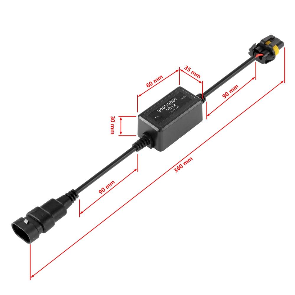 9005/HB3 C10-Model Enhanced LED Headlight Bulbs Canbus Decoder Anti-Flicker Hyper Flash No Warning Harness Resistor Conversion Kit 2pcs/set