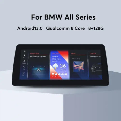 Multimédia Voiture 10.25"12.3" Octa-Core Android 13.0 8G 128G IPS pour BMW CIC NBT EVO