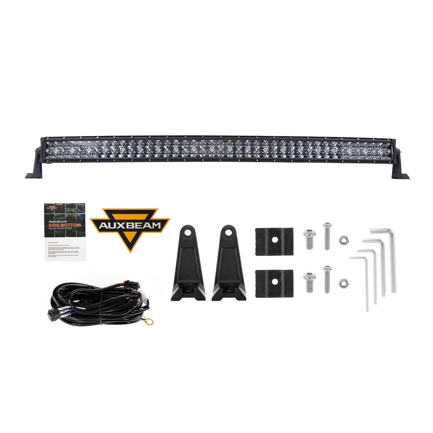 42 Inch 5D Series Curved LED Light Bar + 42" Curved LED Light Bar Windshield Mount Brackets