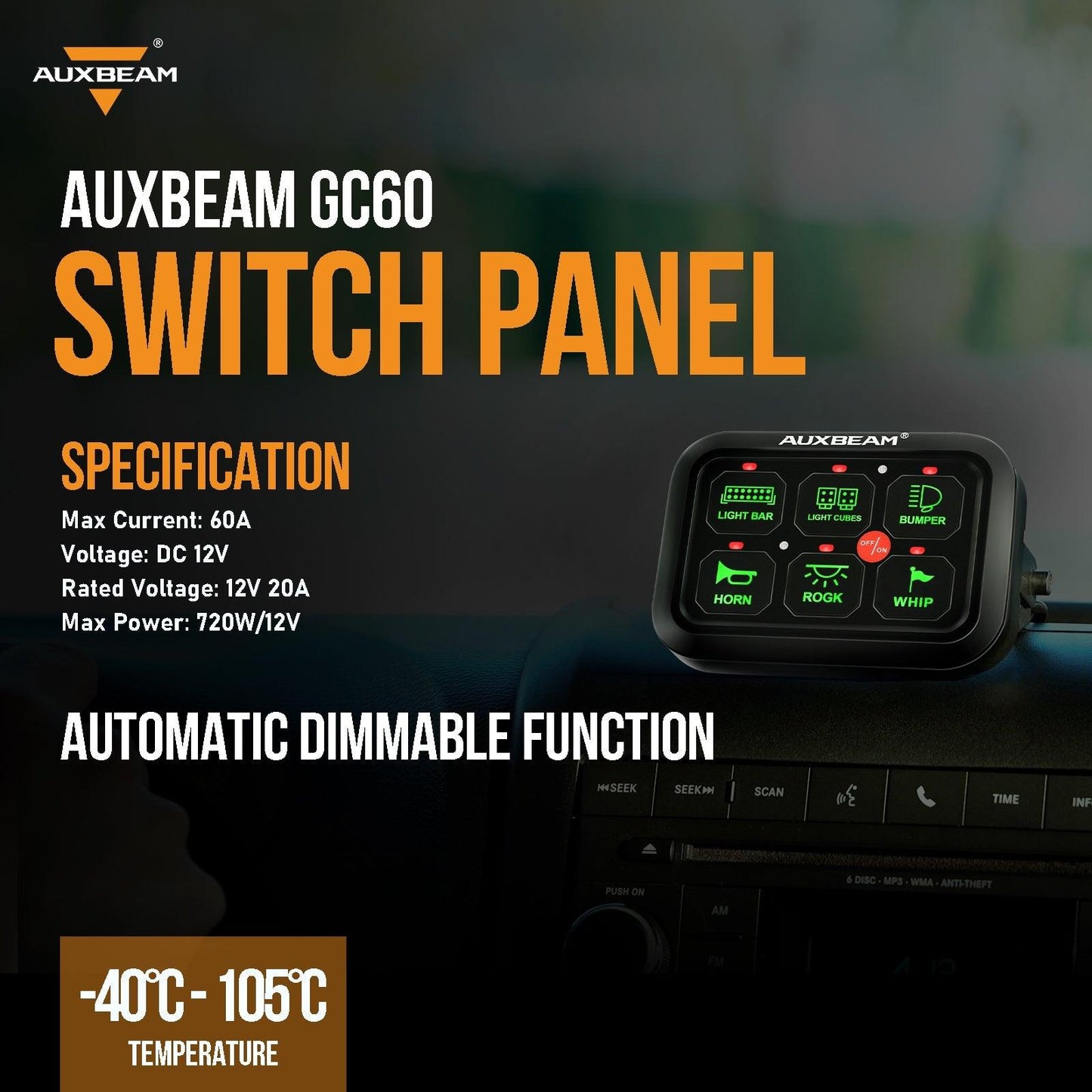 6/8 Gang LED Switch Panel, Off Road Light Controller 