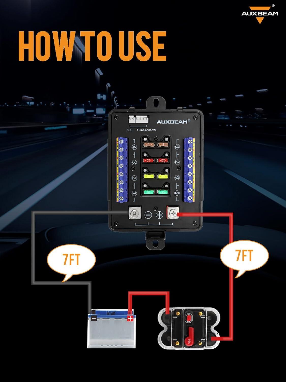 كابلات بطارية 7 أقدام 7AWG أطراف حلقية من النحاس المعلب وأسلاك بطارية